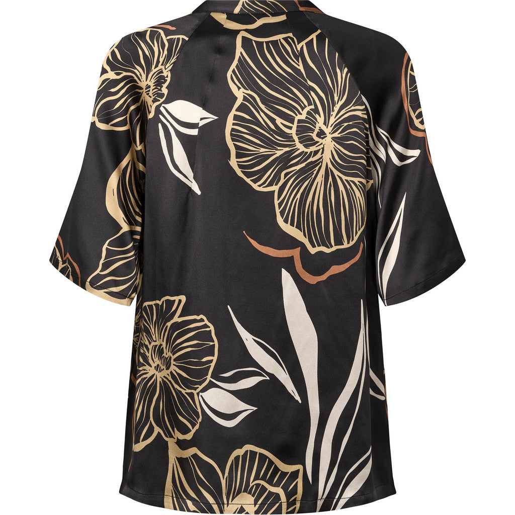PBO Indana Bluse Silke Print Sort
