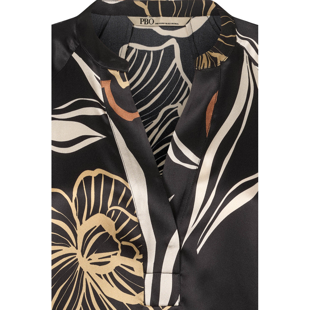 PBO Indana Bluse Silke Print Sort