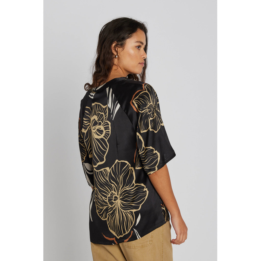 PBO Indana Bluse Silke Print Sort