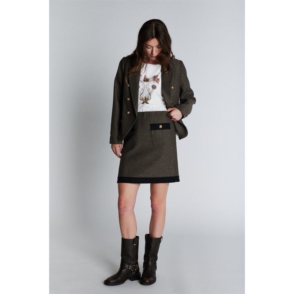PBO Marmonti Nederdel Sort Beige