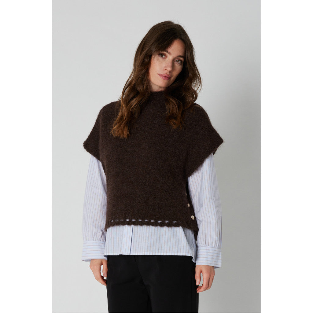 PBO Vallio Strik Vest Chocolate Brun