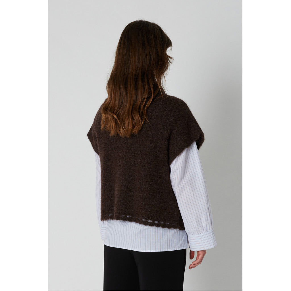 PBO Vallio Strik Vest Chocolate Brun
