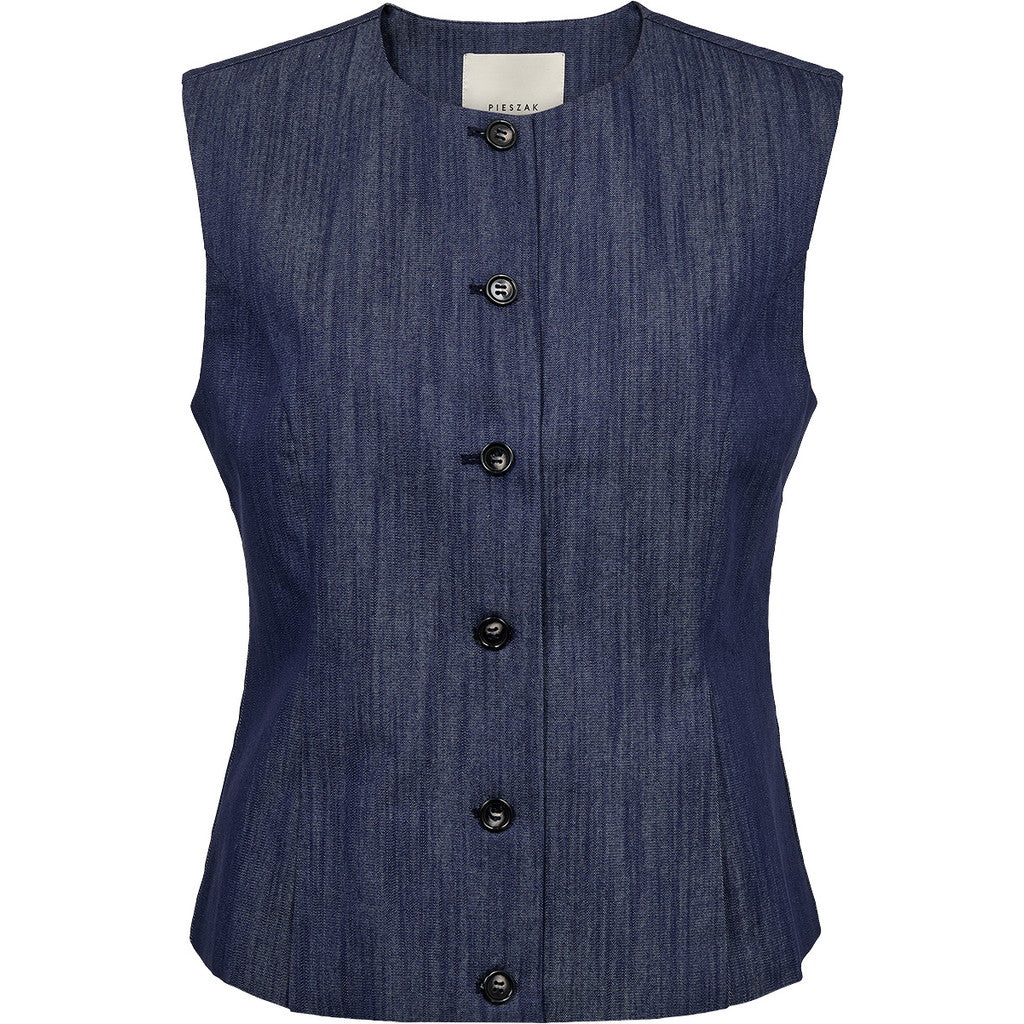 Pieszak Aika Vest Peplum Top Wash Solaris Rinse Denim Blå