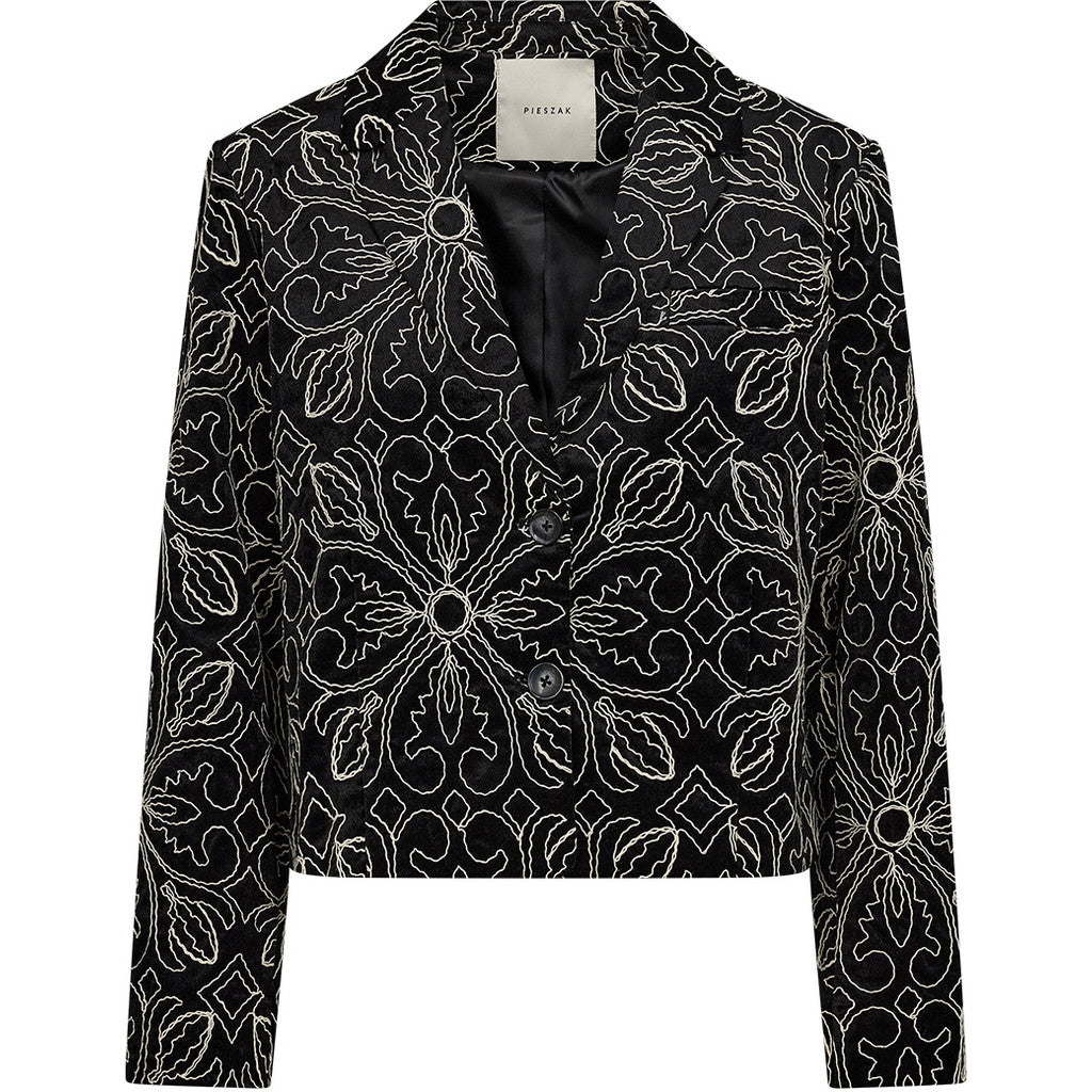 Pieszak Arial Kort Blazer Broderi Sort