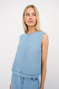 Pieszak PD Drea Top Waves Denim Blå