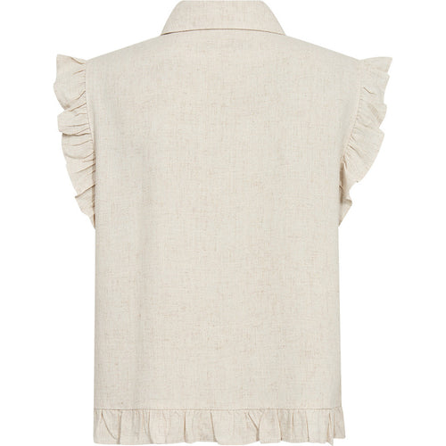 Pieszak PD Miles Flounce Top Oyster Hvid Melange