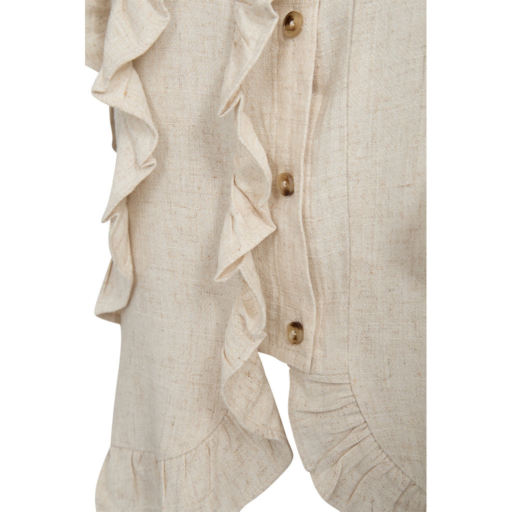 Pieszak PD Miles Flounce Top Oyster Hvid Melange