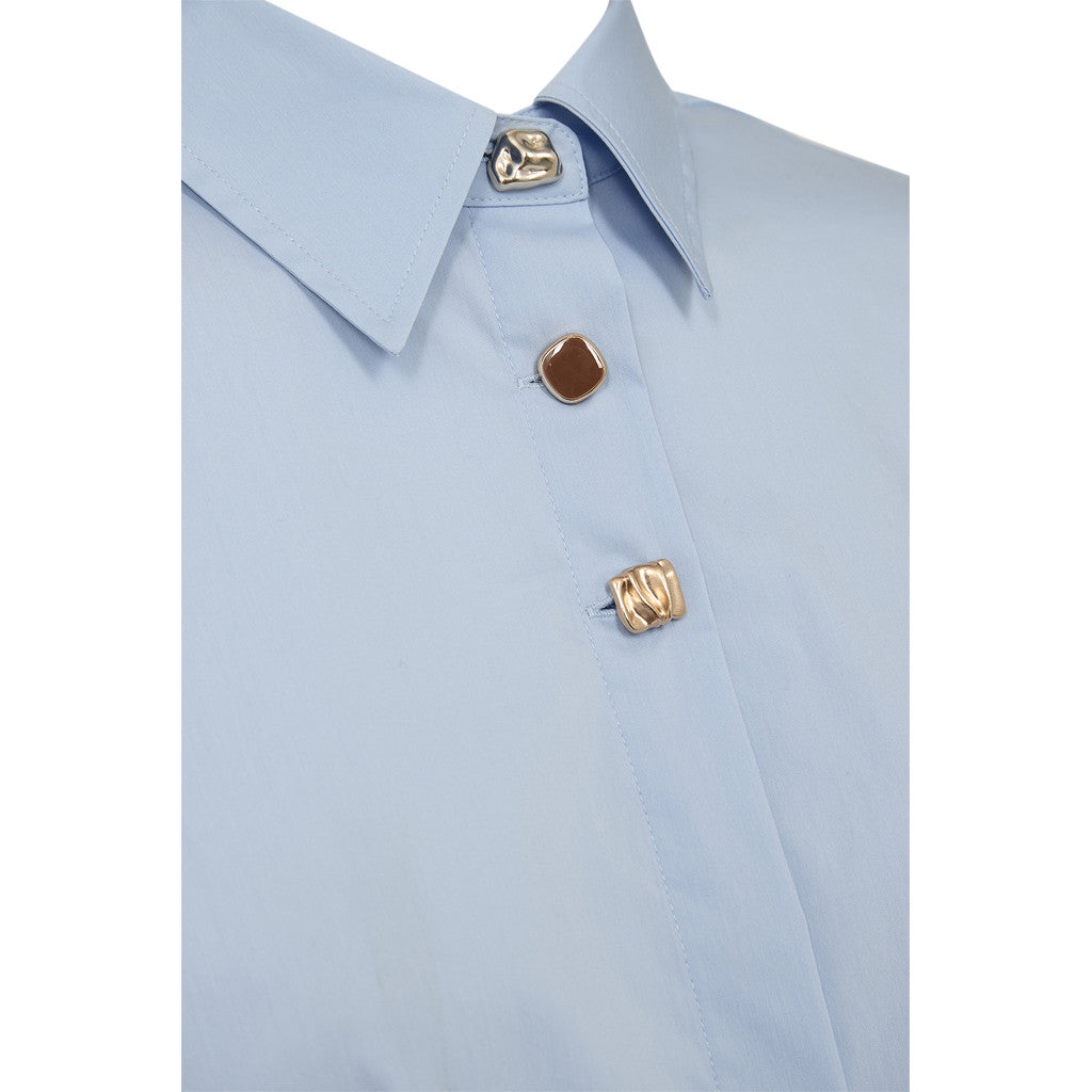 Pieszak PD Nyla Poplin Skjorte Deco Air Blå