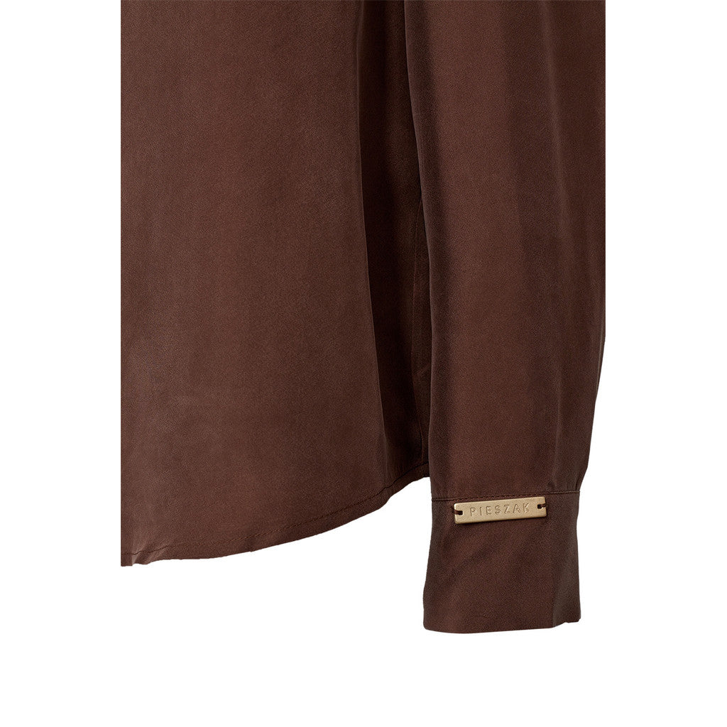 Pieszak PD Percy Skjorte Silk Warm Brun
