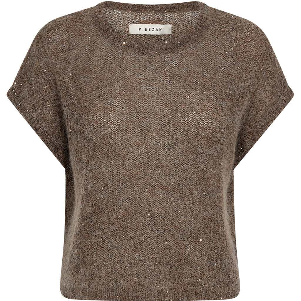 Pieszak PD Renee Strik Sequins Batwing Sort Kaffe Melange