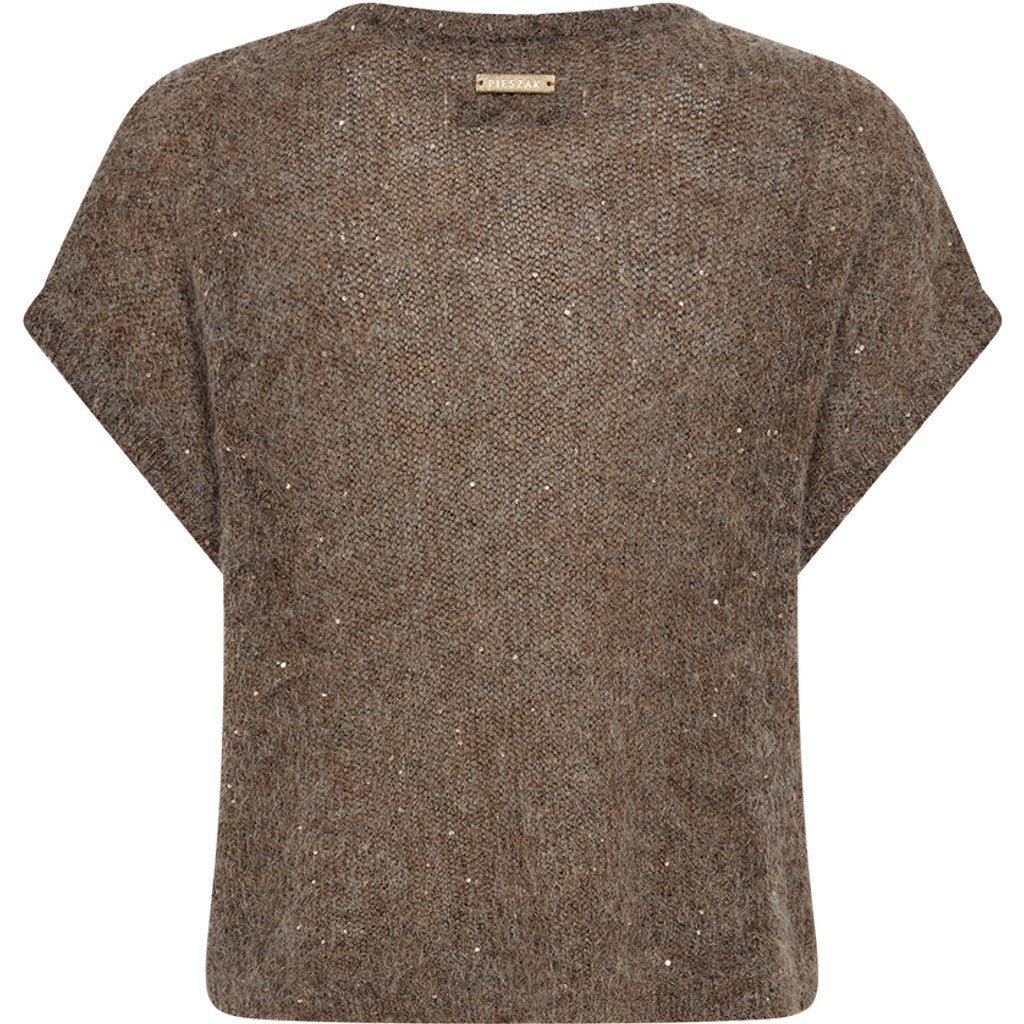 Pieszak PD Renee Strik Sequins Batwing Sort Kaffe Melange