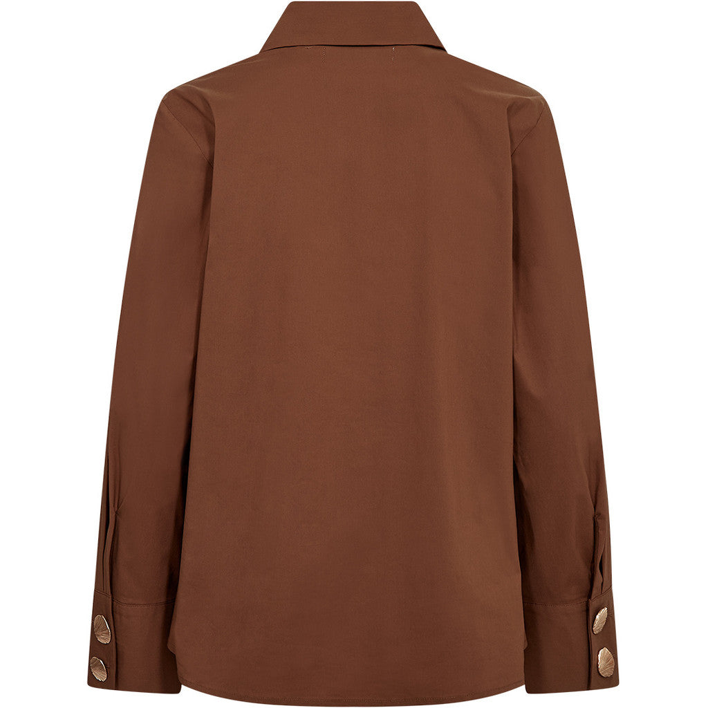 Pieszak PD Tulip Poplin Skjorte Button Toffee Brun