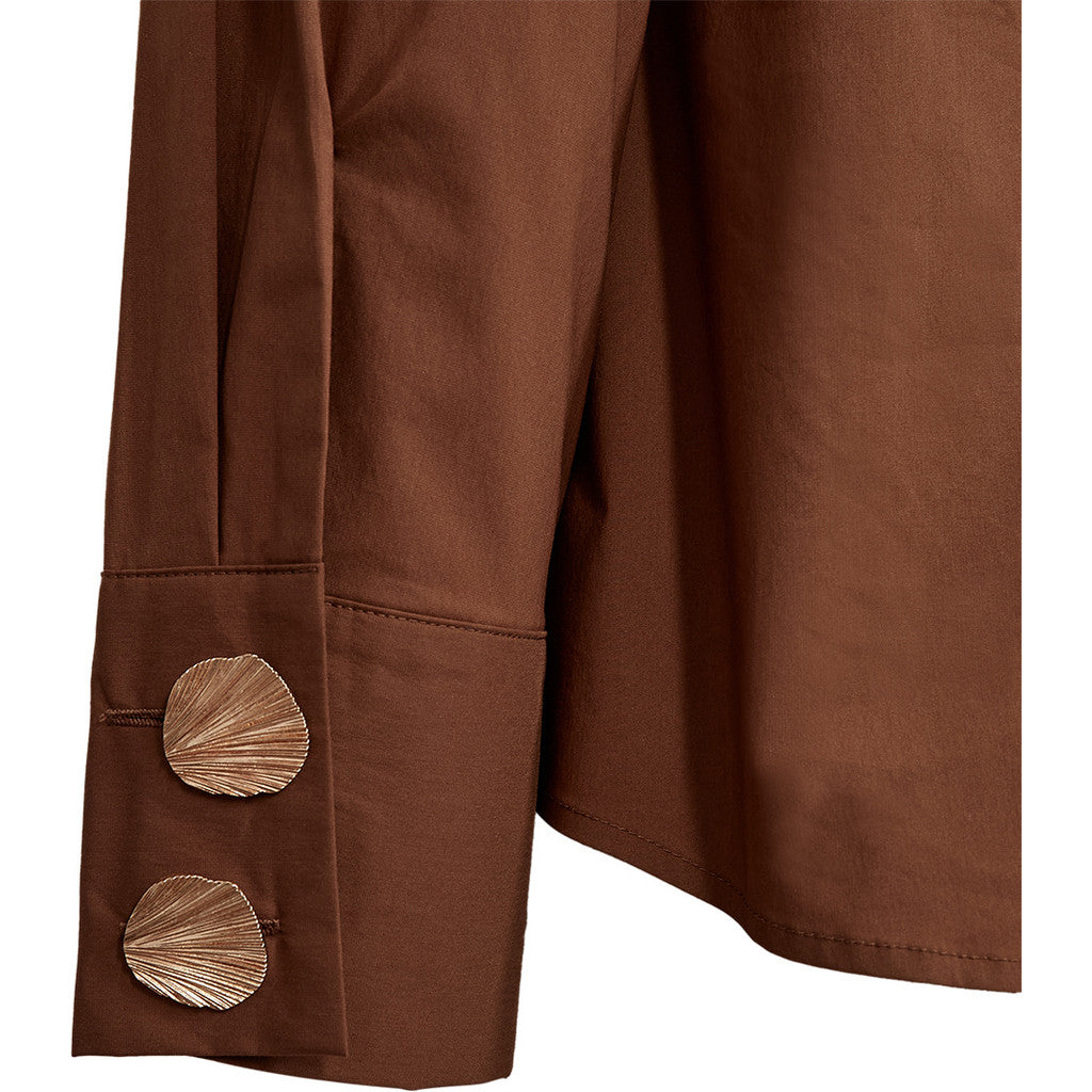 Pieszak PD Tulip Poplin Skjorte Button Toffee Brun