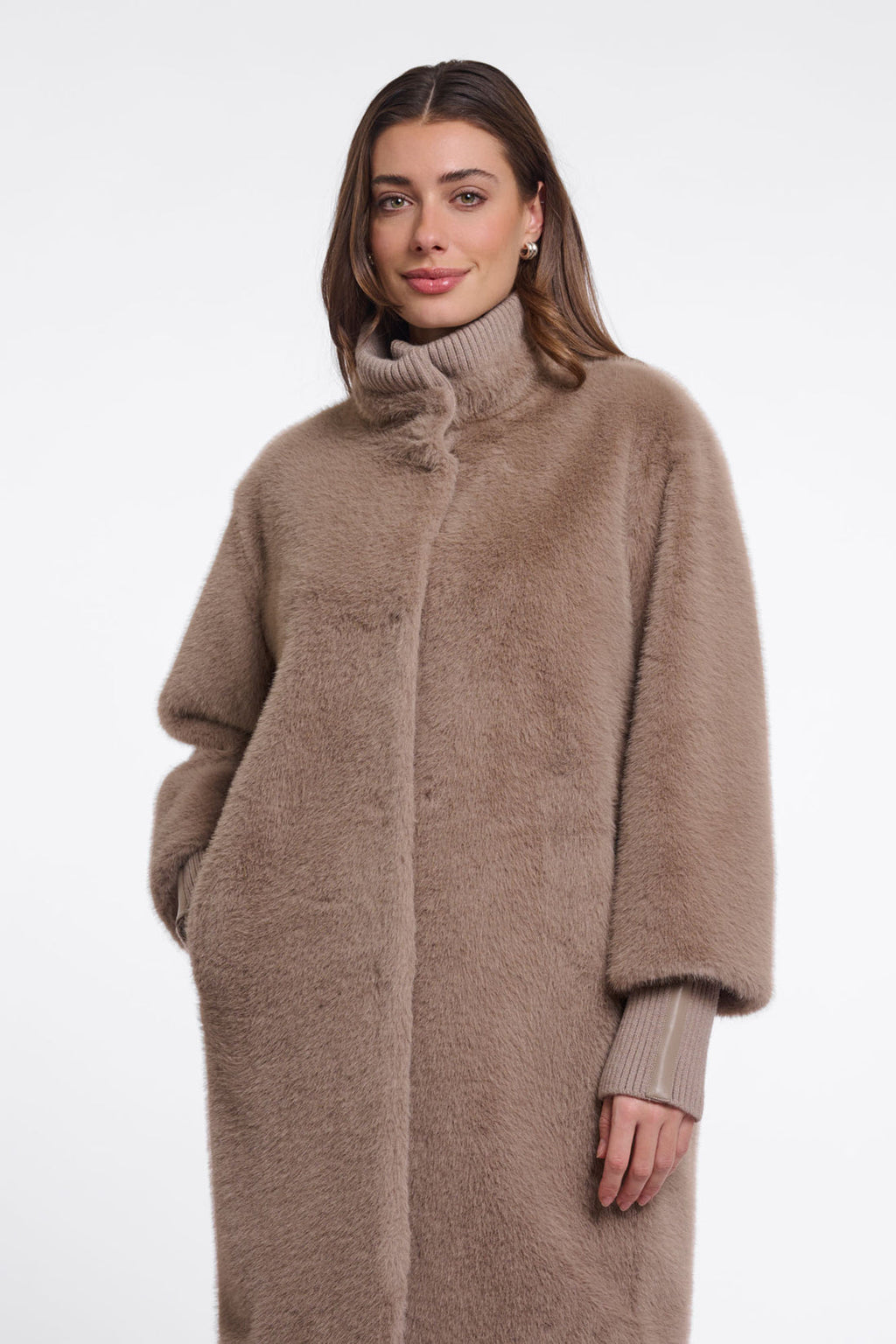 RINO & PELLE Pilar Jakke Medium Length Mocha Latte Brun