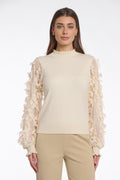 RINO & PELLE Romi Strikket Pullover Long Sleeves Birch Creme