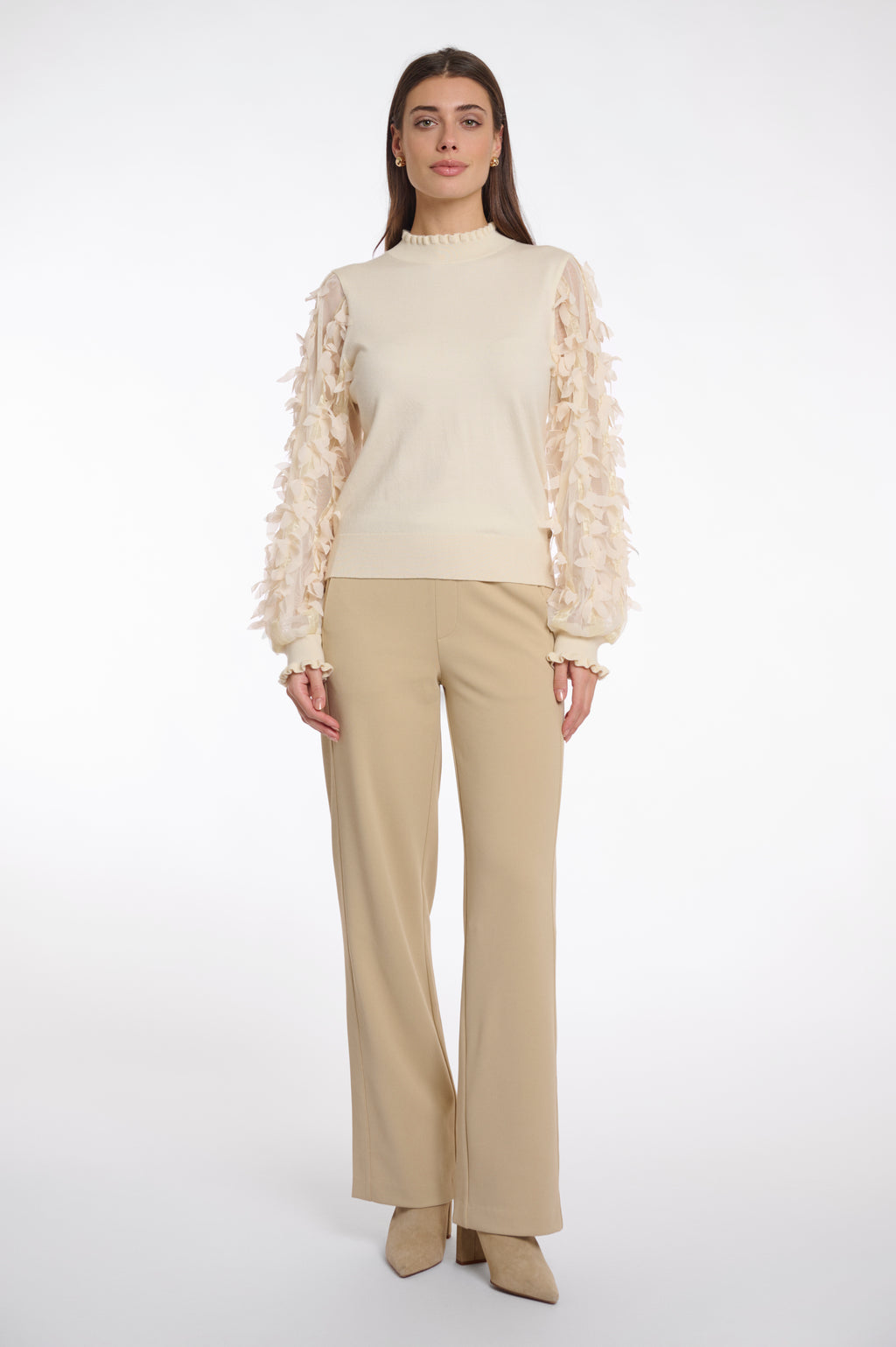 RINO & PELLE Romi Strikket Pullover Long Sleeves Birch Creme