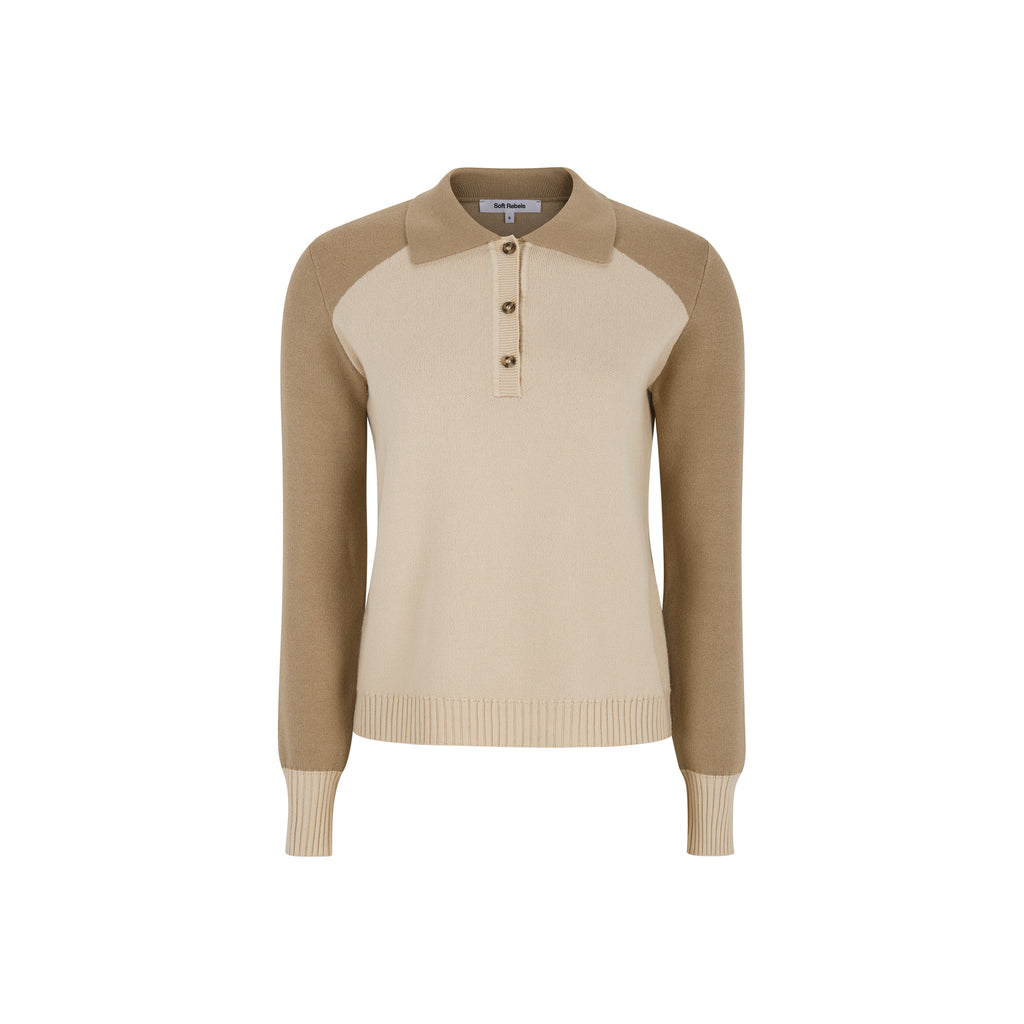 Soft Rebels Elanore Polo Strik Cartouche Sand Brun