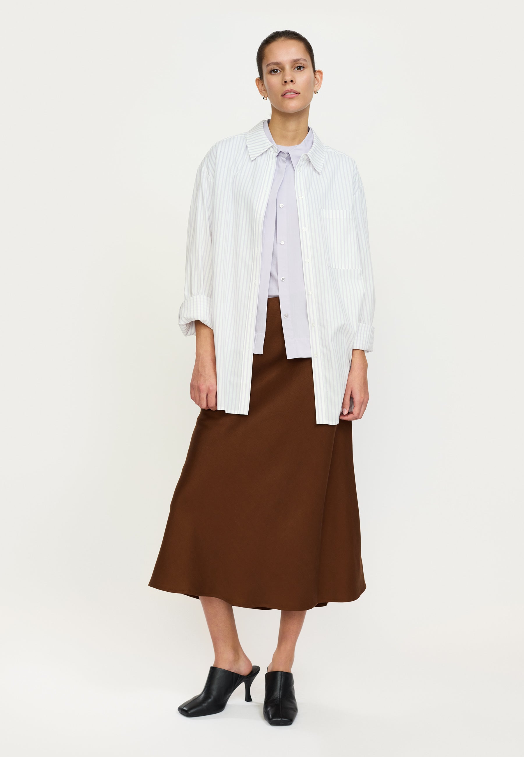 Soft Rebels Abia Midi Nederdel Downtown Brun