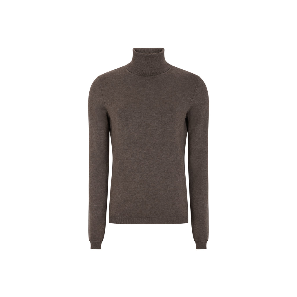 Soft Rebels Marla Rollneck Strik Coffee Quartz Melange Brun