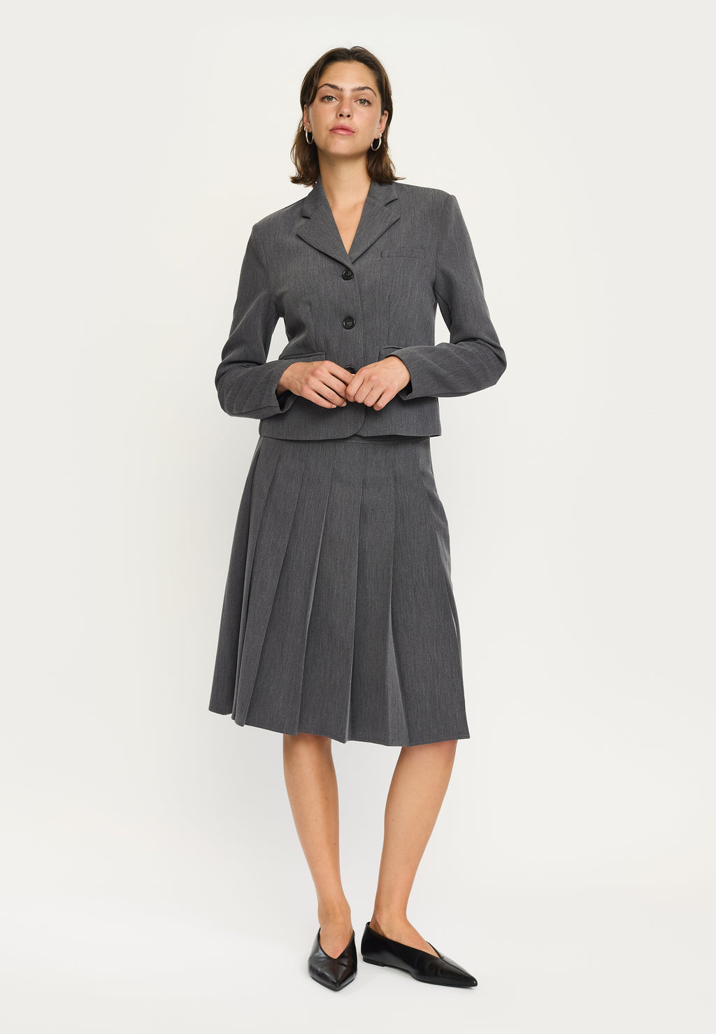 Soft Rebels Ester Blazer Charcoal Melange Grå