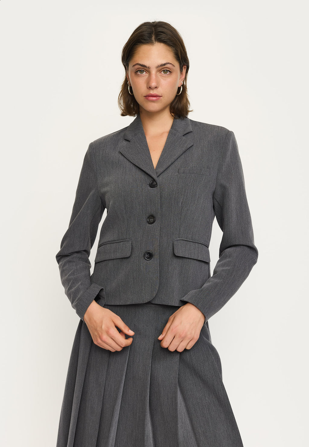 Soft Rebels Ester Blazer Charcoal Melange Grå