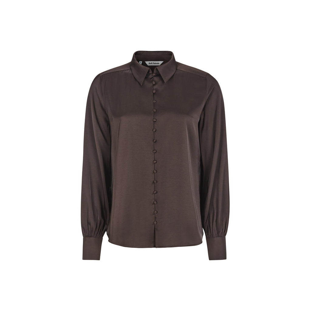 Soft Rebels Abia Bluse Langærmet Coffee Bean Brun