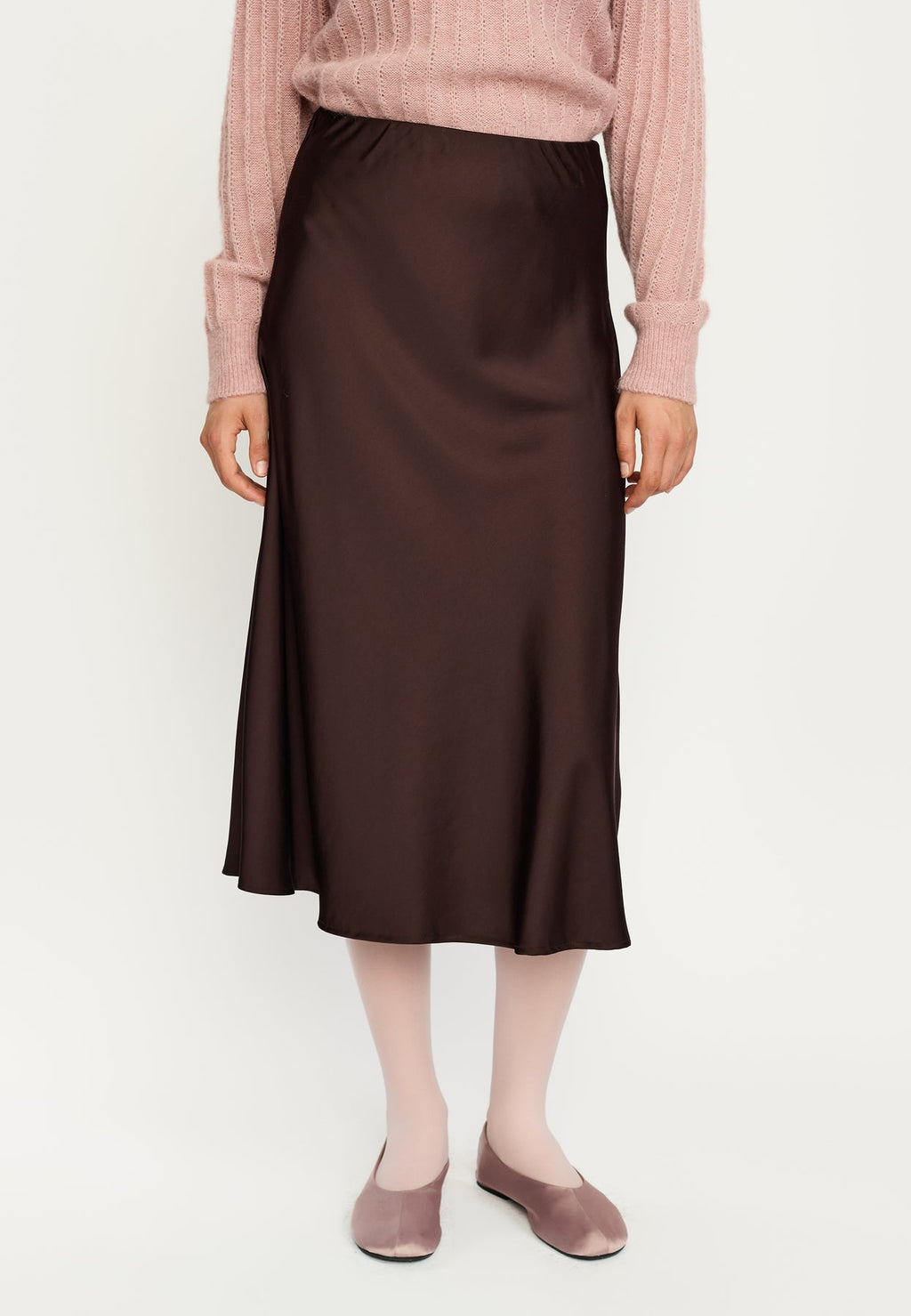 Soft Rebels Abia Midi Nederdel Coffee Bean Brun