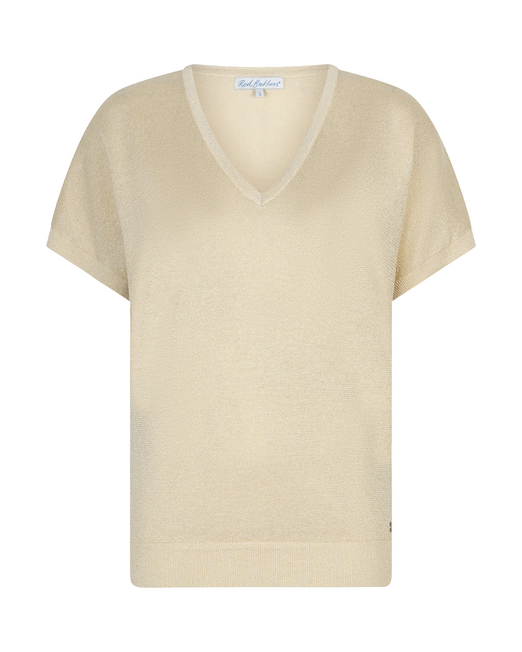 Red Button Jerry Sparkle Bluse Oatmeal Sand