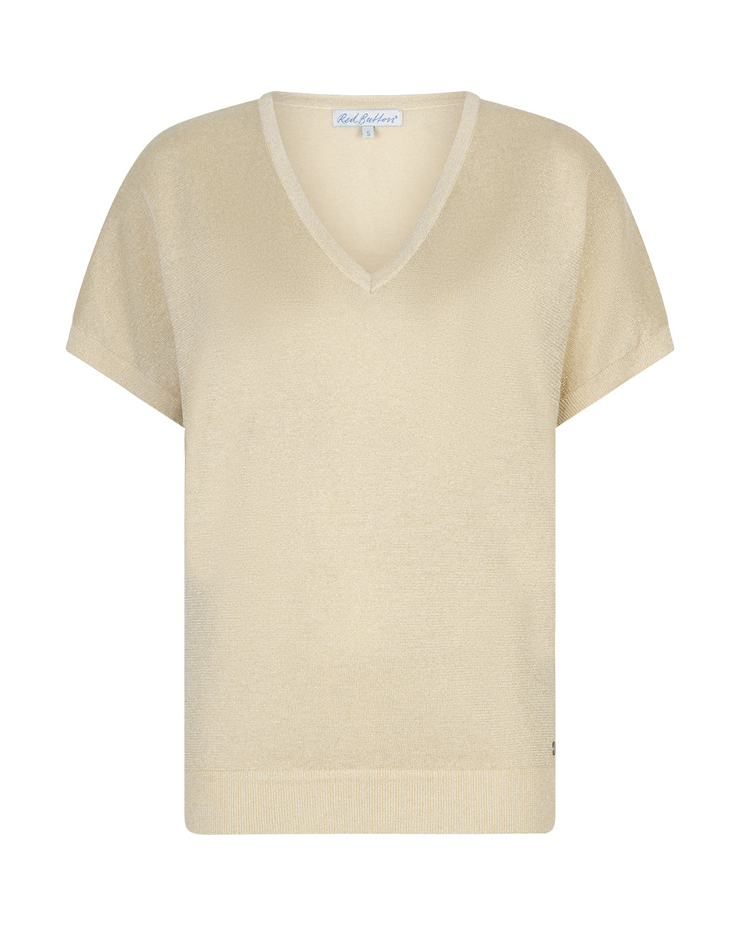 Red Button Jerry Sparkle Bluse Oatmeal Sand