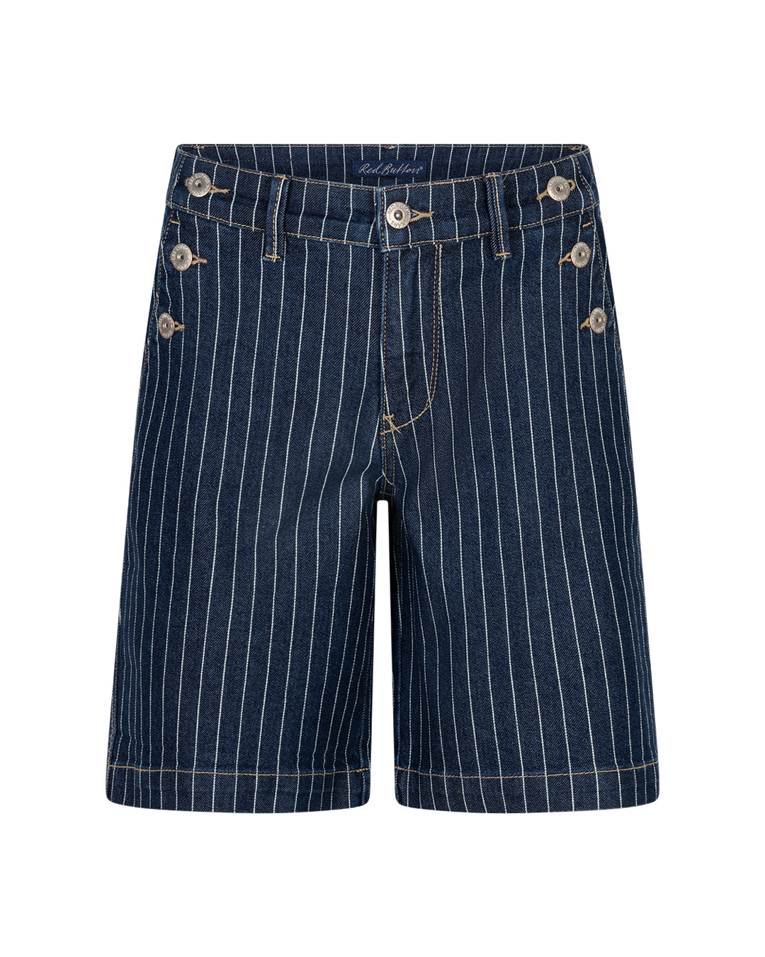 Red Button Bibette Shorts Buttons Denim Pinstripe Rinse Blå