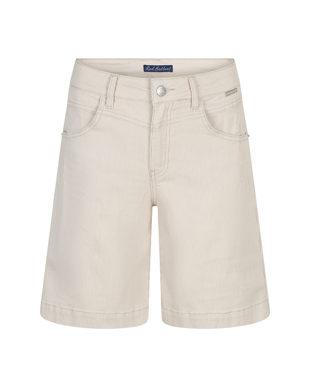 Red Button Kate Shorts Stripe Denim Pebble Beige
