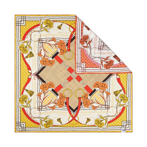 Charlotte Sparre Eleonore Tørklæde 90x90 Rosa Gul