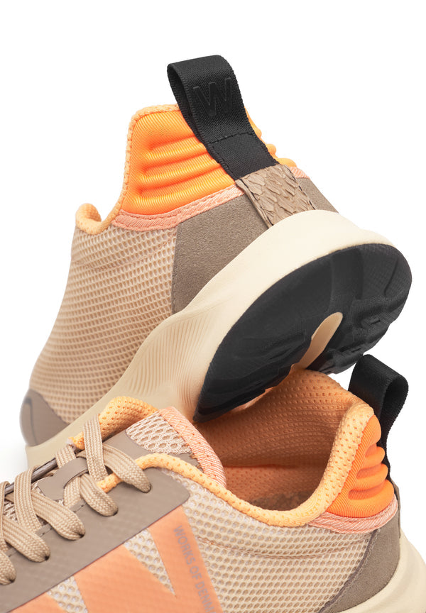 WODEN Sabine Sneak Coffee Brun Creme Tiger Orange