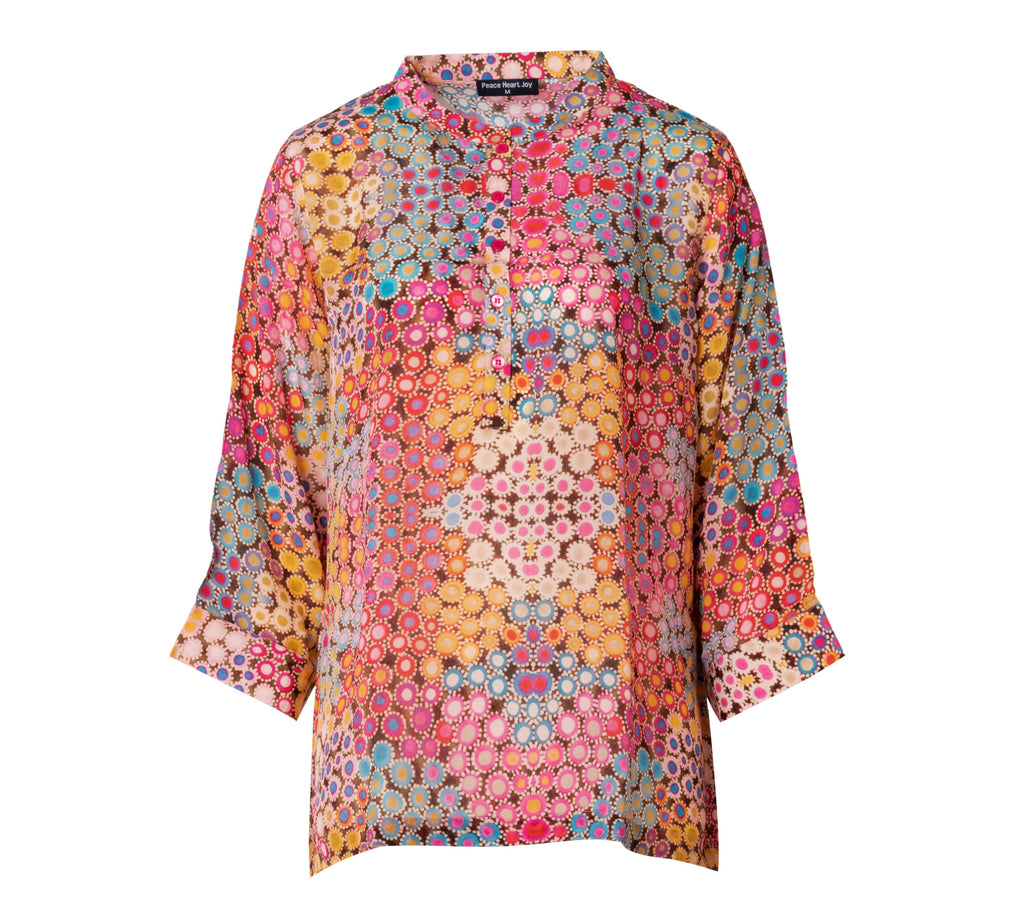Peace Heart Joy Sophie Skjorte Peach Multi Pink Gul