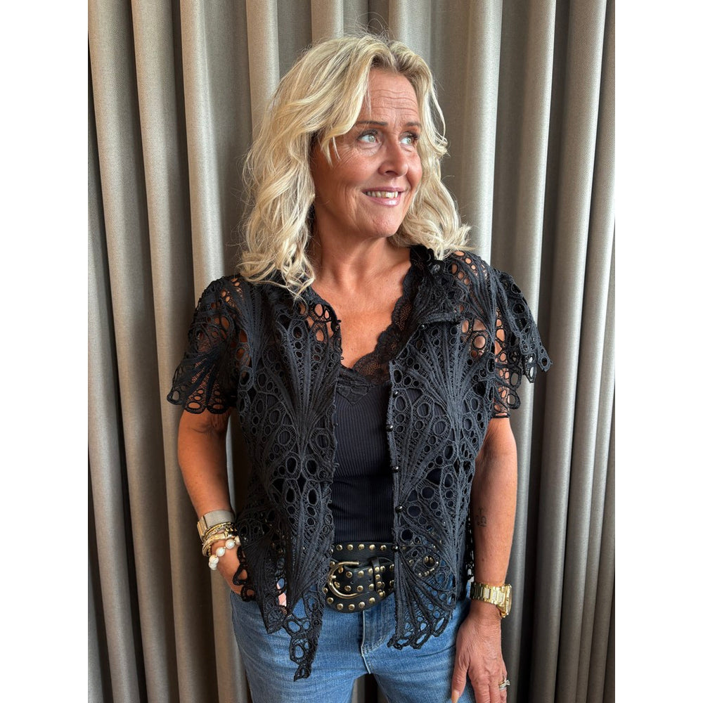 Tim & Simonsen Thyra Bluse Lace Sort  Onesize