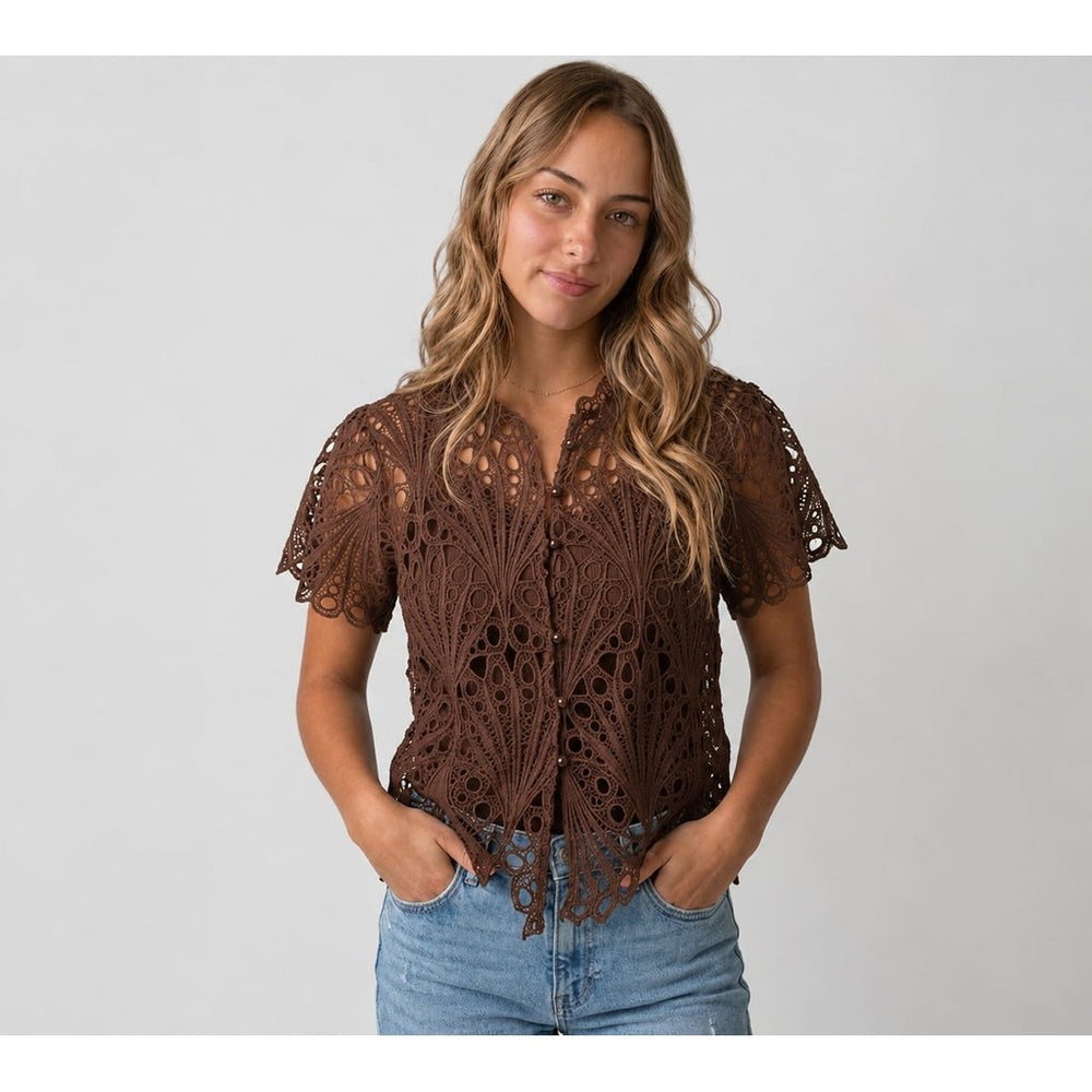 Tim & Simonsen Thyra Bluse Lace Brun  Onesize