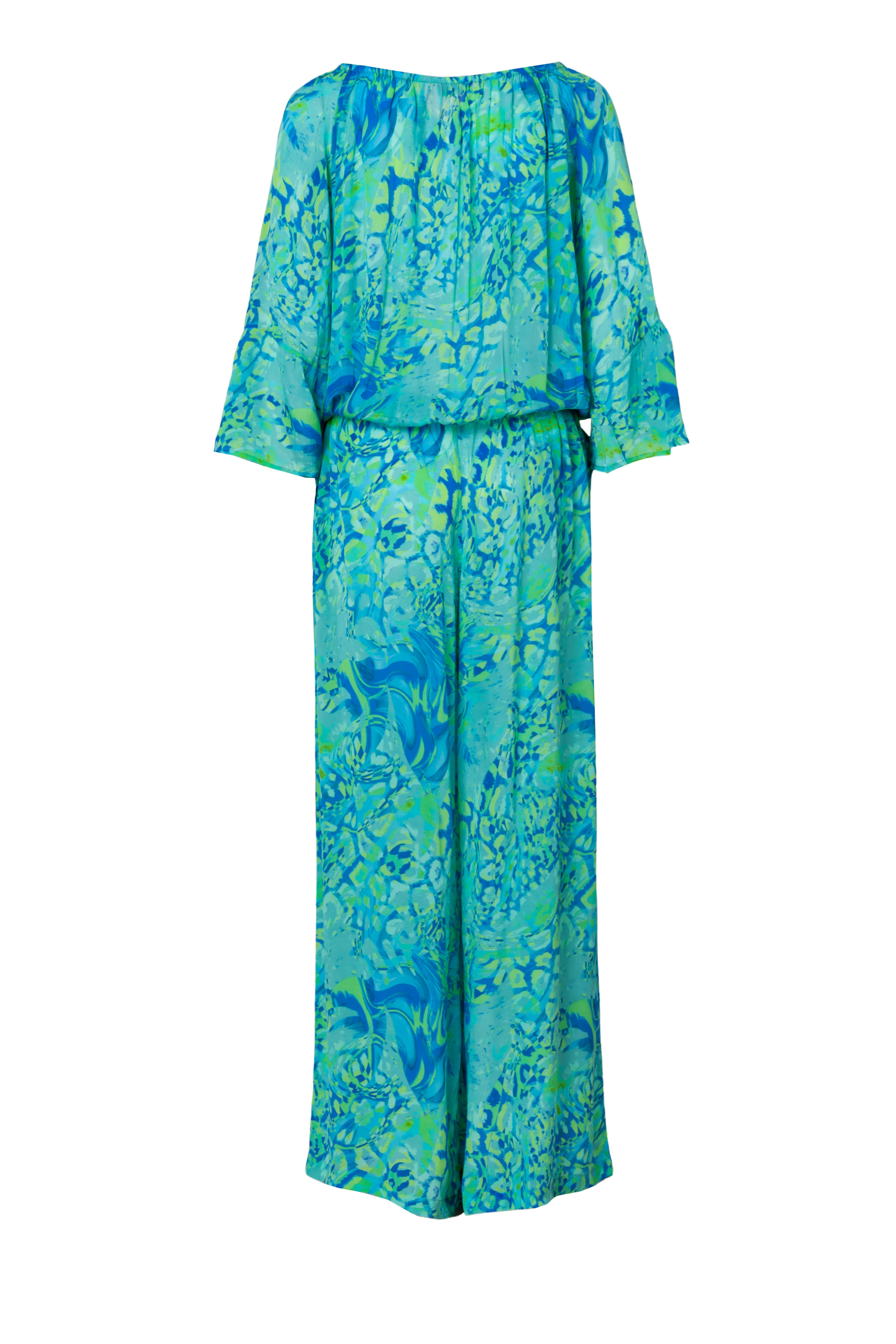 Peace Heart Joy ITiana Buksedragt Long Animal Blå Grøn