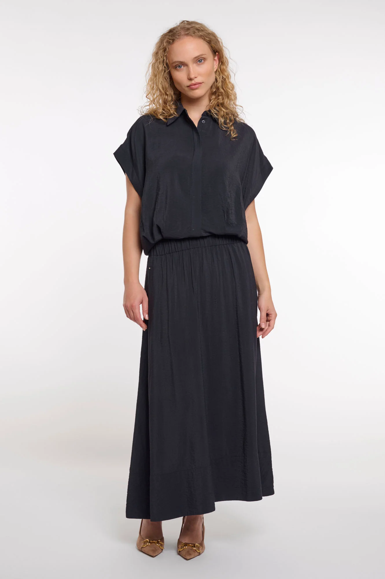 RINO & PELLE Tosca Midi Nederdel Dark Navy