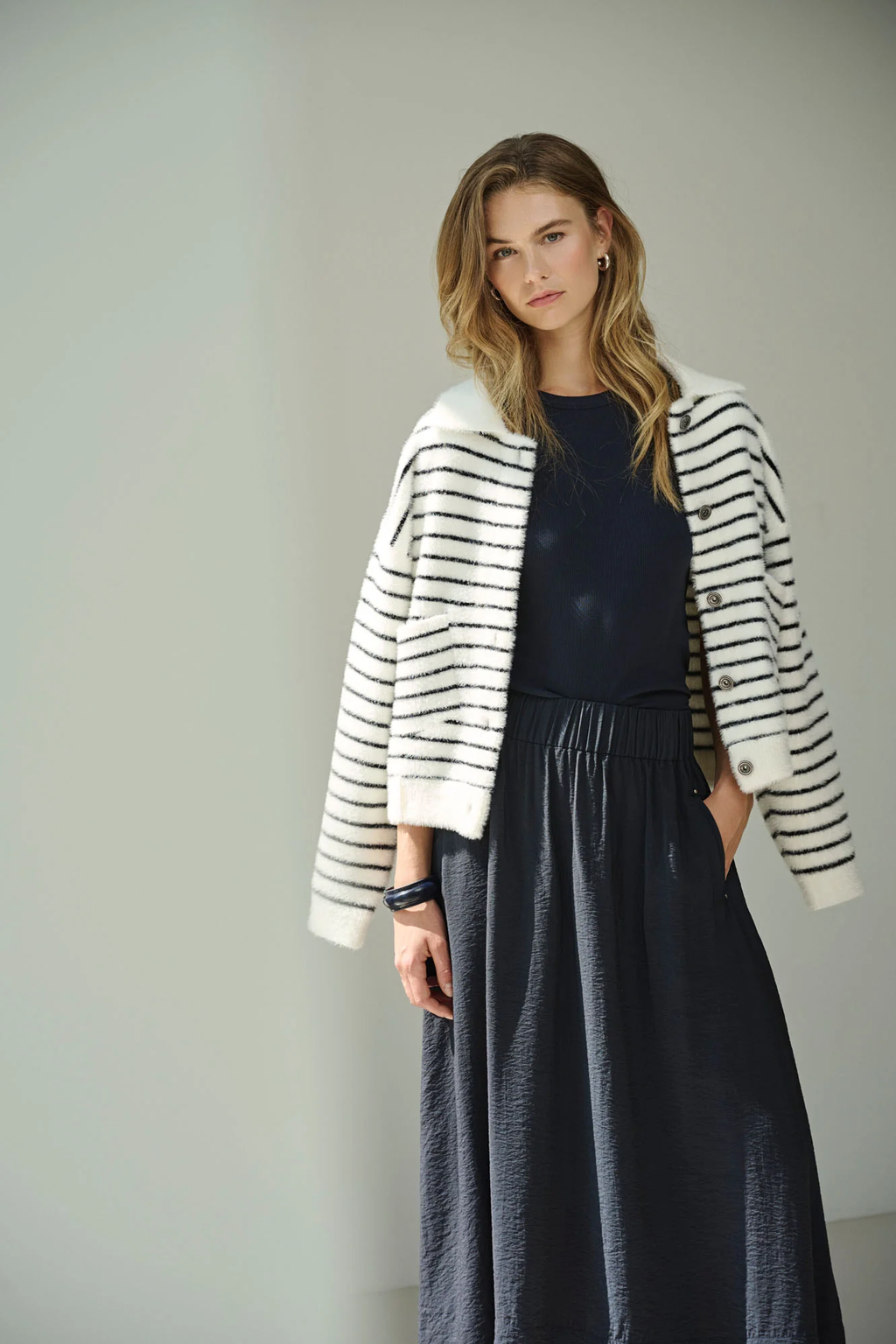 RINO & PELLE Tosca Midi Nederdel Dark Navy