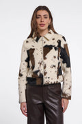 RINO & PELLE Touka Jakke Zip Closure Cow Hvid Brun