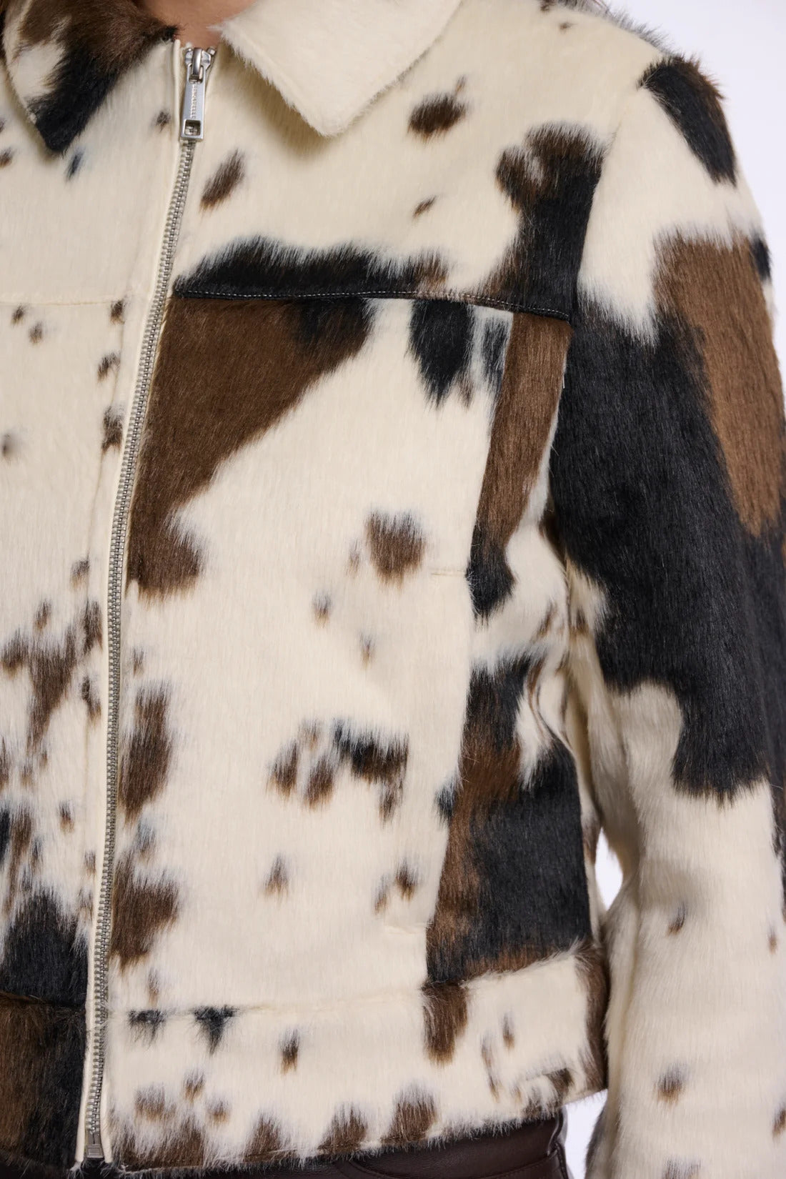 RINO & PELLE Touka Jakke Zip Closure Cow Hvid Brun