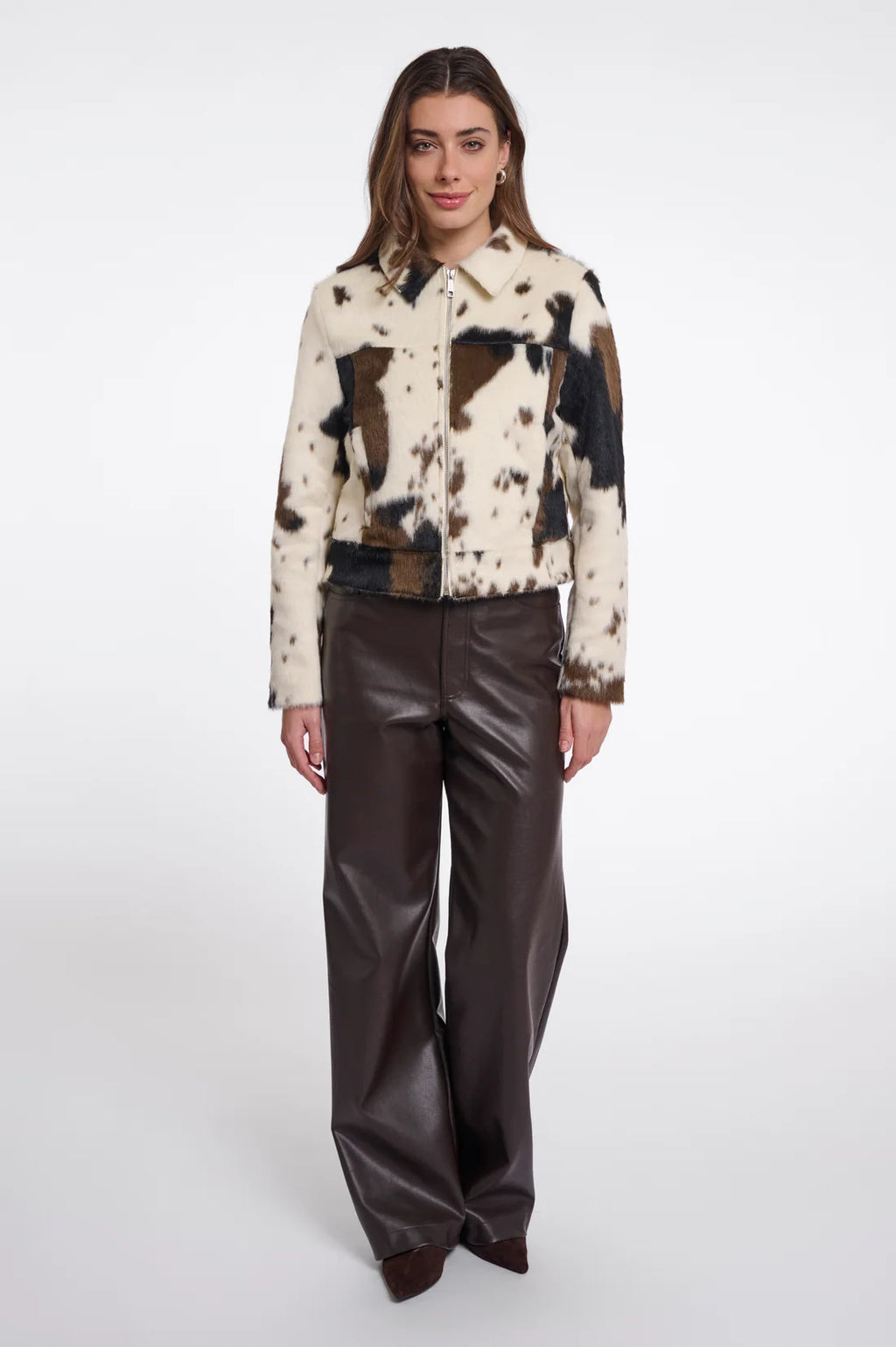 RINO & PELLE Touka Jakke Zip Closure Cow Hvid Brun
