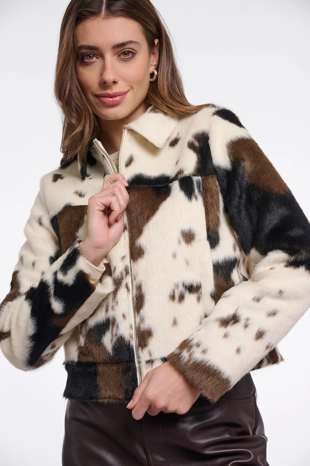 RINO & PELLE Touka Jakke Zip Closure Cow Hvid Brun