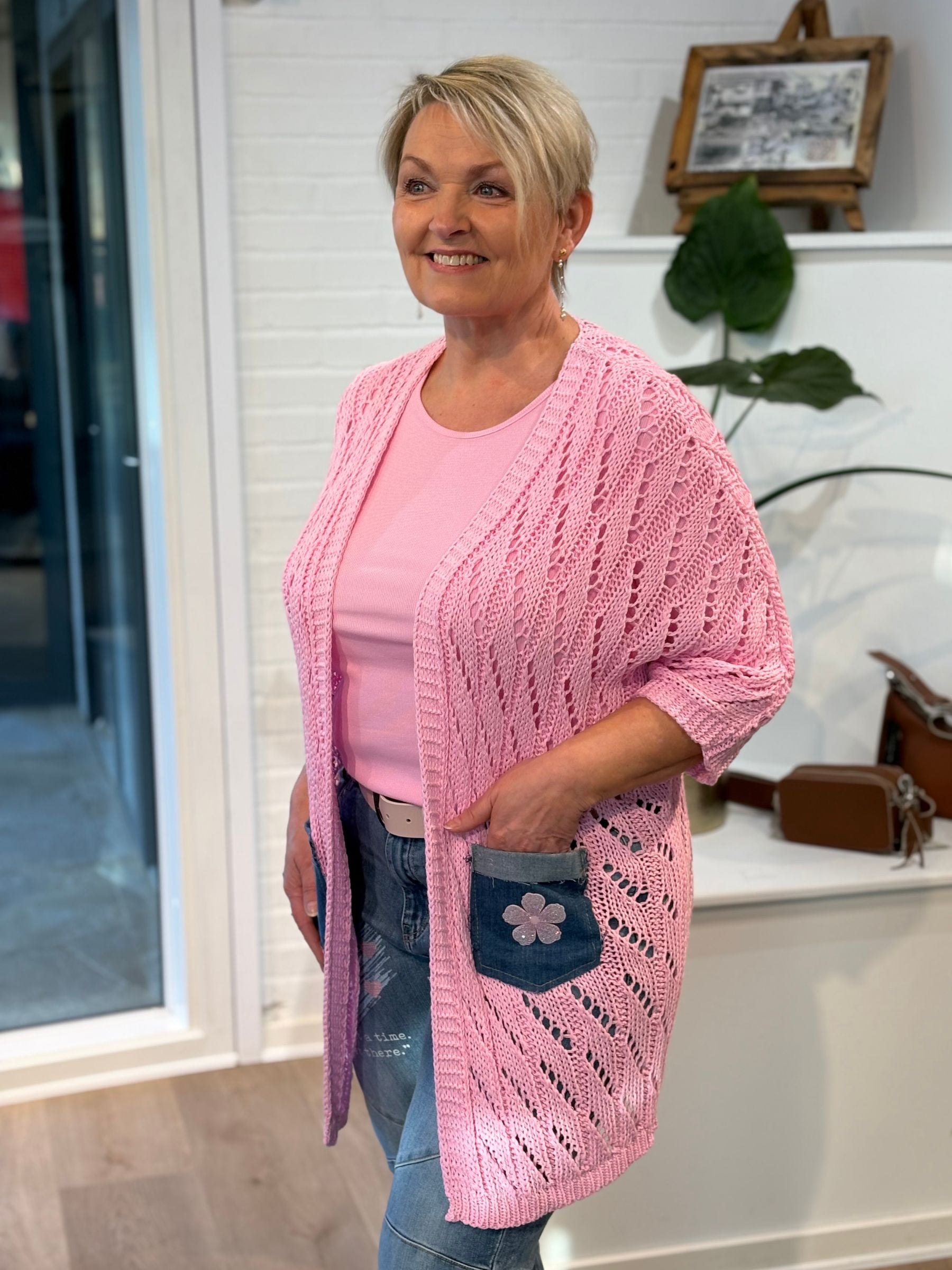 Sexy Woman Cardigan Pink