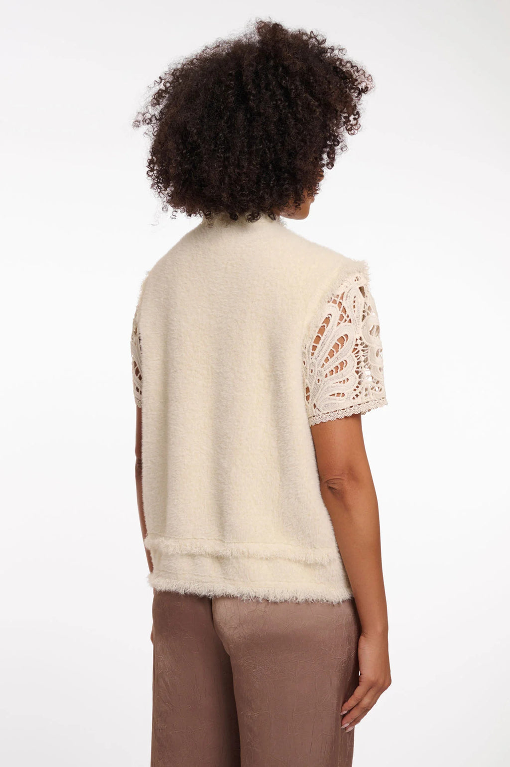 RINO & PELLE Vita Vest Fringe Birch Hvid