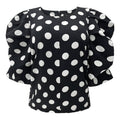 Liberte Winnie Bluse Store Prikker Sort Hvid