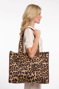 RINO & PELLE Ziba Skuldertaske Quilted Leopard Brun