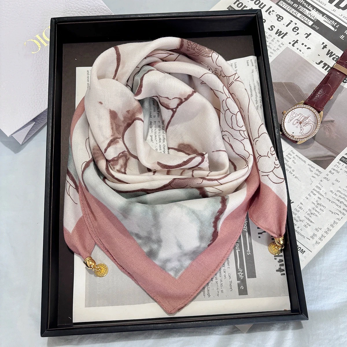 Löwenstein Tørklæde Magnet Lukning ROSE Grå Rosa