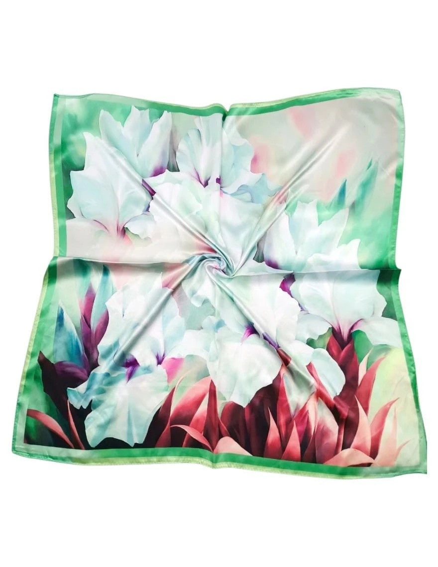 Löwenstein Tørklæde Flowers 70x70cm Grøn