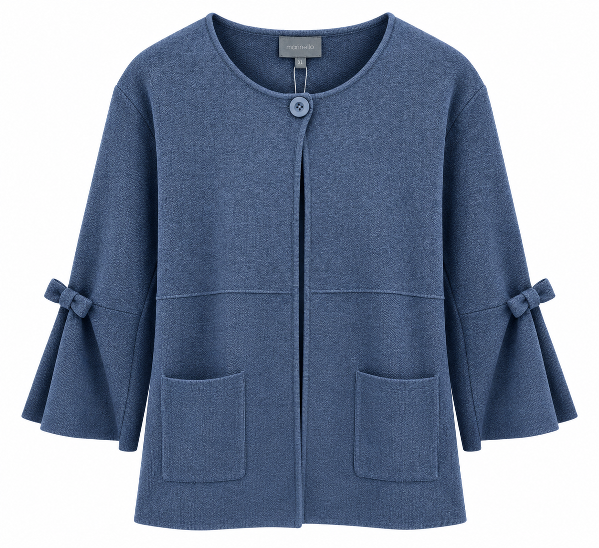 Marinello Karn Cardigan Sløjfe Jeans Blå